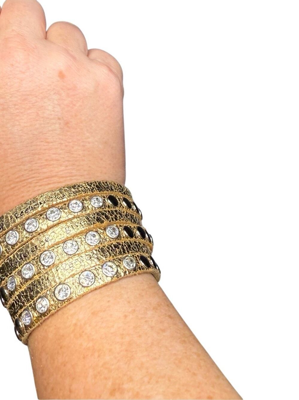 Citizens of Humanity gold with crystal wrap bracelet